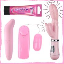 Vibrador Feminino Clitoris + Vibra Ponto G + Vibro Bullet + Lubrificante Intimo Sexual Aperta+ - For Sexy