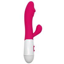 Vibrador Feminino com Estimulador de Clitoris 10 Modos de Vibração Feito em Silicone Pink Super Mute Design