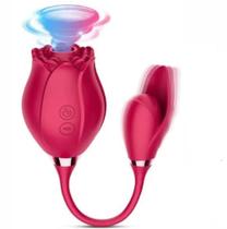 Vibrador Feminino com Estimulador de Clitóris Rosa Sophie Vai e Vem 10 Velocidades