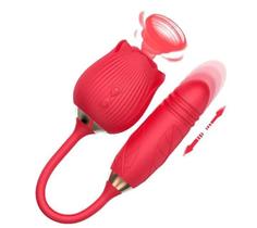 Vibrador Feminino com Estimulador de Clitóris Rosa Sophie Vai e Vem 10 Velocidades