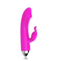 Vibrador Feminino com Glande e Estimulador de Clitóris 10 Modos de Vibrações Rosa - QC