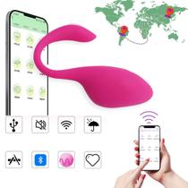 Vibrador Feminino Dupla Penetração Ponto G Estimulador de Clitóris Bluetooth Controlado Por App 10 Vibrações Sex Shop