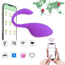 Vibrador Feminino Dupla Penetração Ponto G Estimulador de Clitóris Bluetooth Controlado Por App 10 Vibrações Sex Shop