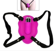 Vibrador Feminino Estimulador de Clitóris com Cinta Ajustável 10 Velocidades