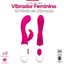 Vibrador Feminino Estimulador Ponto G Estimulador 10 Modos de Vibração Silicone Pink Stephany Lovetoys