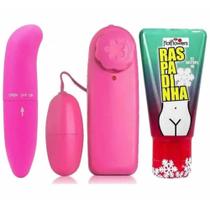 Vibrador Feminino Golfinho Ponto G + Bullet Estimulador Clitóris + Gel Lubrificante Excitante