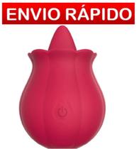 Vibrador Feminino Língua em Formato de Flor Brinquedos Erótico Sugador de Clitóris 12 Modos