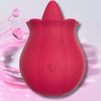 Vibrador Feminino Língua em Formato de Flor Brinquedos Erótico Sugador de Clitóris 12 Modos - NC