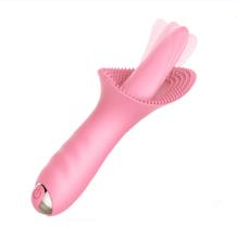 Vibrador Feminino Língua Estimulador de Clitóris Tulipa Rosa 10 Velocidades