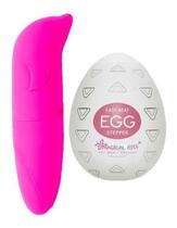 Vibrador Feminino Ponto G Golfinho + Ovo Masturbador Egg