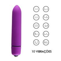 Vibrador Feminino Power Bullet Clássico 10 Vibrações Excitantes