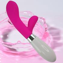 Vibrador Feminino Rabbit 10 Velocidades em Silicone com Estimulador Duplo
