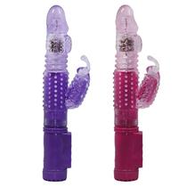 Vibrador Feminino Rabbit Duplo Vai e Vem Multivelocidade Estimulador de Clitóris