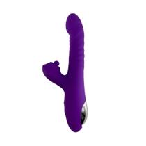 Vibrador Feminino Roxo Ponto G 3 em 1: Modos de Vai e Vem + 10 modos de vibração Potente Sex Shop