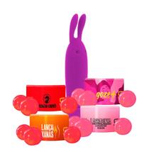 Vibrador Feminino Silicone Orelhinhas Coelho 13 cm 10 Velocidades + Kit 4 Hot Balls