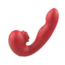 Vibrador Feminino Sugador de Clitóris Tapping Ponto G Floral S-Hande 9 Intensidades 14,5cm x 3,9cm Recarregável Flexível