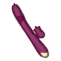 Vibrador Feminino Vai e Vem Ponto G e Clitóris com Língua Lord Town 23cm x 3,3cm Recarregável em Silicone