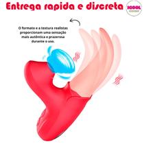 Vibrador Formato de Língua e Estimulador de Clitoris 10 Modos de Pulsação e Vibração