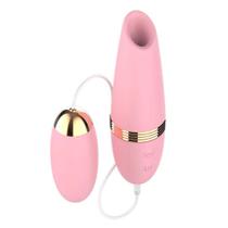 Vibrador Íntimo Duplo Estimulo Bullet e Sucção 10 Vibrações