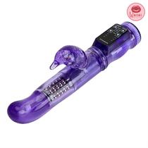 Vibrador ponto G com estimulador clitoriano formato golfinho e movimentos de rotação 360+ 30 modos de vibração com bola