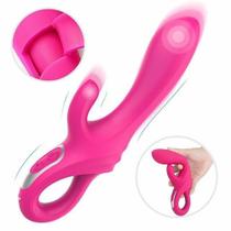 Vibrador Ponto G Estimulo Clitóris Daggers S-hande 9 Vibrações Silicone Recarregável 21,3cm x 4cm