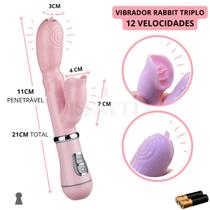 Vibrador Ponto G Rabbit Anal Estimulação Dupla Clitoriano Luxo