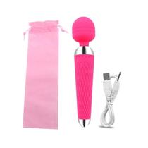 Vibrador Portátil Varinha Mágica Silicone Rosa USB 6000 Rpm Rosa