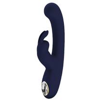 Vibrador Rabbit Lamar Pretty Love Estimulador de Clitóris e Ponto G em Silicone 22cm x 4cm Recarregável Azul Marinho