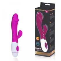 Vibrador Recarregável com Estimulador Clitoriano e 30 Modos de Vibração - FEMALE VIBRATOR