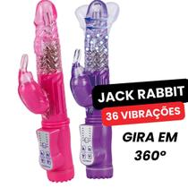 Vibrador Rotativo Recarregável Jack Rabbit Com 36 Vibrações e Estimulador Clitóris Ponto G Vai e VEM SEXSHOP