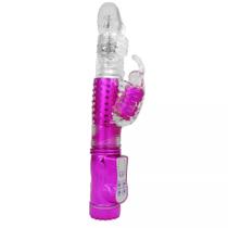 Vibrador Rotativo Vai e Vem com Estimulador Clitoriano Borboleta e 36 Modos 23x6x3,5 Miss Collection