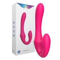 Vibrador Strapless Controle Remoto 10 Intensidades 2 Motores 19,6cm Flexível em Silicone Recarregável