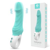 Vibrador TORNADO em Silicone Atóxico Potente e Silendioco - Recarregável -VERDE - S-hande - 6697