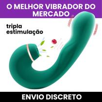 Vibrador Triplo Clitóris Vagina Anus Penetração Pulsação Feminino SexShop