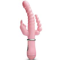 Vibrador Triplo Estimulador de Ponto G 3 em 1 Clitoris Recarregável 12 Vibrações