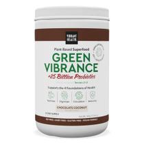 Vibrant Health, Green Vibrance, superalimento vegetal em pó, adequado para veganos, chocolate e coco, 25 porções Vibrant Health, Green Vibrance, superalimento vegetal em pó, adequado para veganos, chocolate e coco, 25 porções