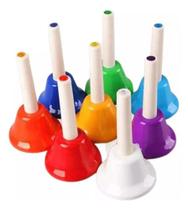 Vibratom - Mini Sinos afinados coloridos c/ cabo 8 peças