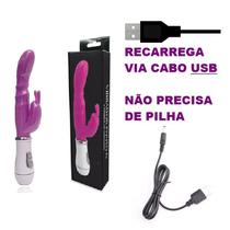 Vibro silicone Ponto G com Rabbit Recarregável