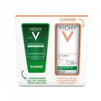 Vichy Protetor Solar Facial Capital Uv Purify Sem Cor Fps 70 40g + Gel Limpeza Normaderm 40g - Kit