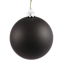 Vickerman 2.75 "Bola do enfeite de Natal, acabamento fosco preto, plástico à prova de quebra, resistente aos raios UV, decoração da árvore de Natal do feriado, pacote 12