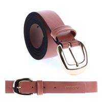 Vicky - Cinto Femino Couro Legítimo Caramelo Fivela Dourada