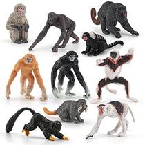 Vida Selvagem Selva Animal Modelo Playsets 10 PCS Mini Macaco Estatuetas Probóscide Macacos Macacos Japoneses Saguis Gibões Lêmures Ação Figura Brinquedo para Crianças Decoração Presente - Fantarea