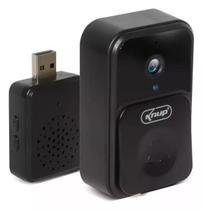 Video Campainha Interfone Sem Fio Wi-fi Inteligente c/ App Preta Knup Video Campainha Interfone Sem Fio Wi-fi Inteligente c/ App Preta Knup