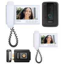 Video Porteiro Interfone Campainha Intelbras 2 Telas Modulo Interno e Fechadura Fx 500