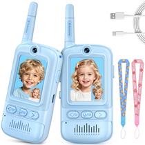 Vídeo: Walkie Talkies NWKTL recarregável para crianças de 3 a 12 anos, azul