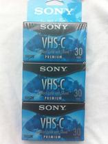 Videocassete Sony VHS-C Premium 30 Min - Pacote com 3 Unidades