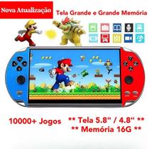 Videogame Portatil Tela 5.8" /4.8" +10000 Jogos Retro 16GB Memoria Expansiva