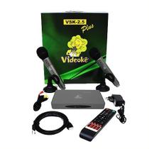 Videokê vsk 2.5 plus com 12.769 músicas mais 2 microf. sem fio / repertorio completo até 11/2024 / karaokê / 12769