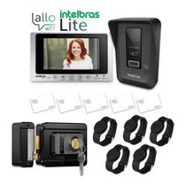 Videoporteiro Intelbras Allo wT7 Lite + Fechadura FX 1500 +Cartões e Pulseiras RFID: Segurança Total