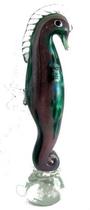 Vidro artesanal feito à mão Manhattan Chic Seahorse roxo e verde Vidro artesanal feito à mão Manhattan Chic Seahorse roxo e verde